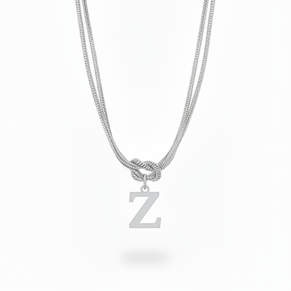 Initialen Ketting "Alfabet Knoop"