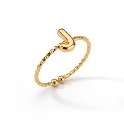 Verstelbare Initialenring "Minimalistisch"