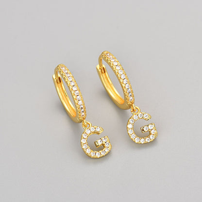 Oorbellen met initialen "Crystal"