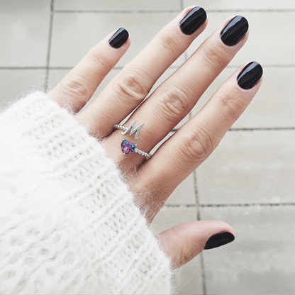 Verstelbare Naam Ring "Zeemeerminstaart"