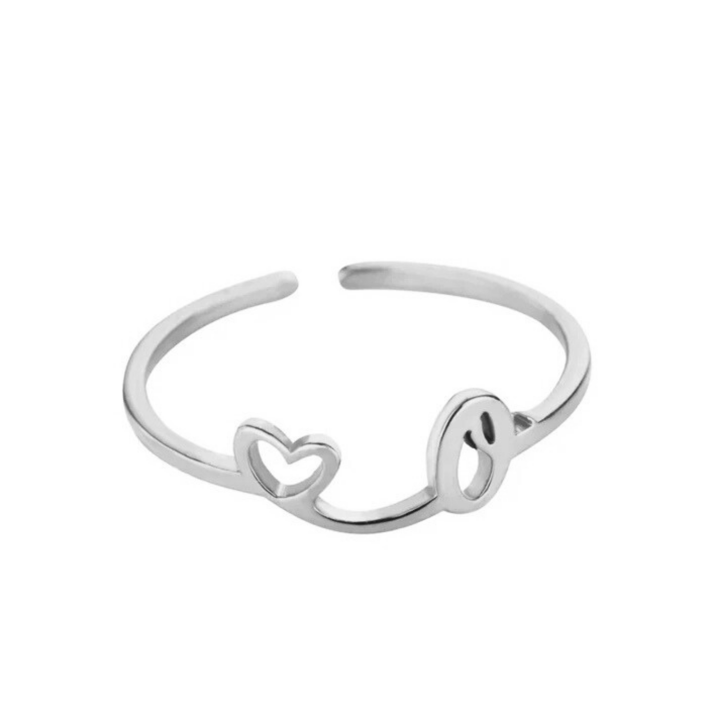 Verstelbare Initialenring "Pretty"