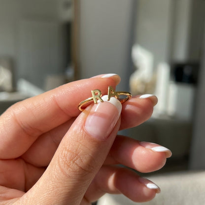 Verstelbare Initialen Ring "Double Monogram"