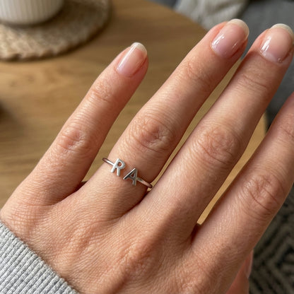 Verstelbare Initialen Ring "Double Monogram"