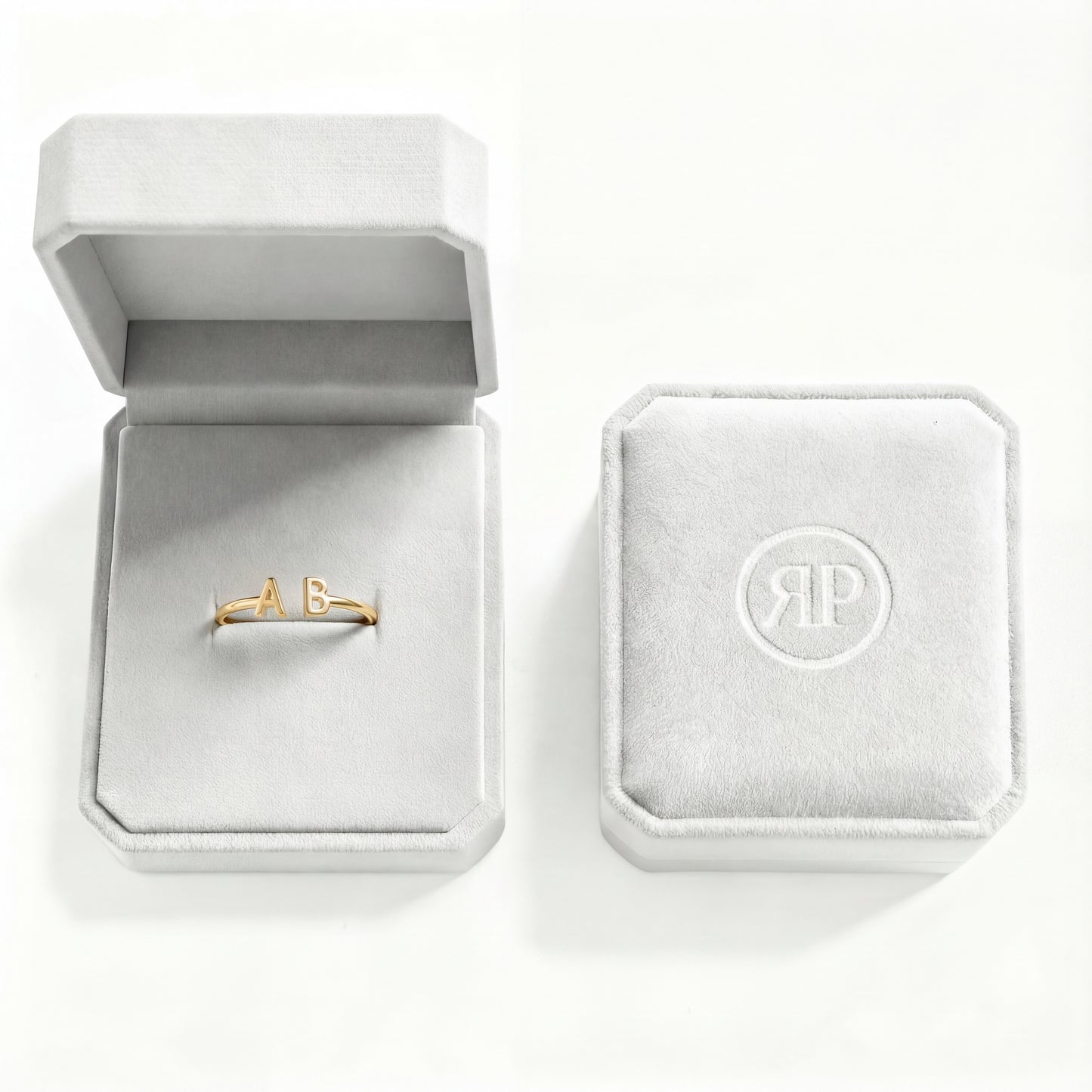 Verstelbare Initialen Ring "Double Monogram"