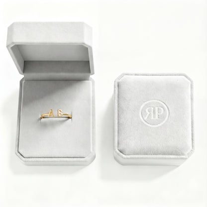 Verstelbare Initialen Ring "Double Monogram"