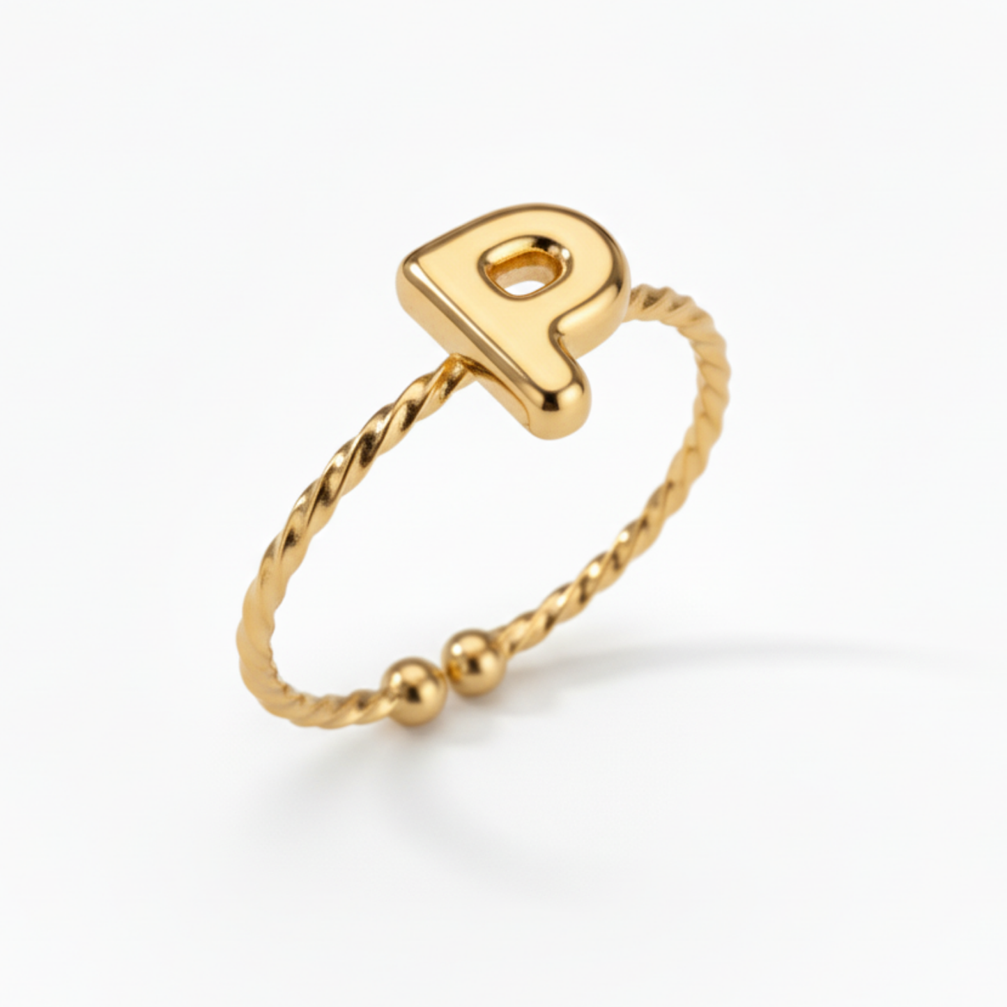 Verstelbare Initialenring "Minimalistisch"