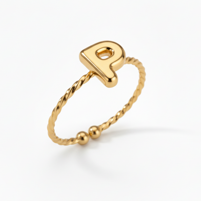 Verstelbare Initialenring "Minimalistisch"