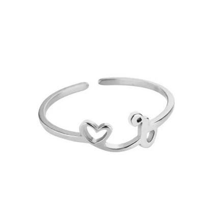 Verstelbare Initialenring "Pretty"