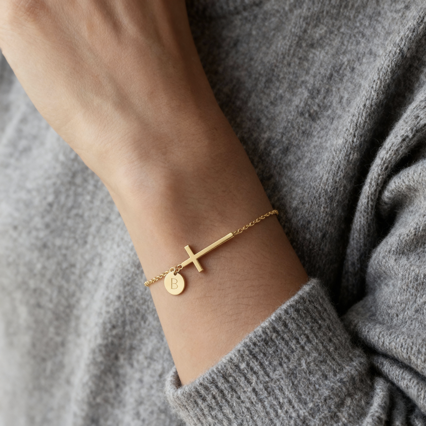 Armband met initialen "Kruis"