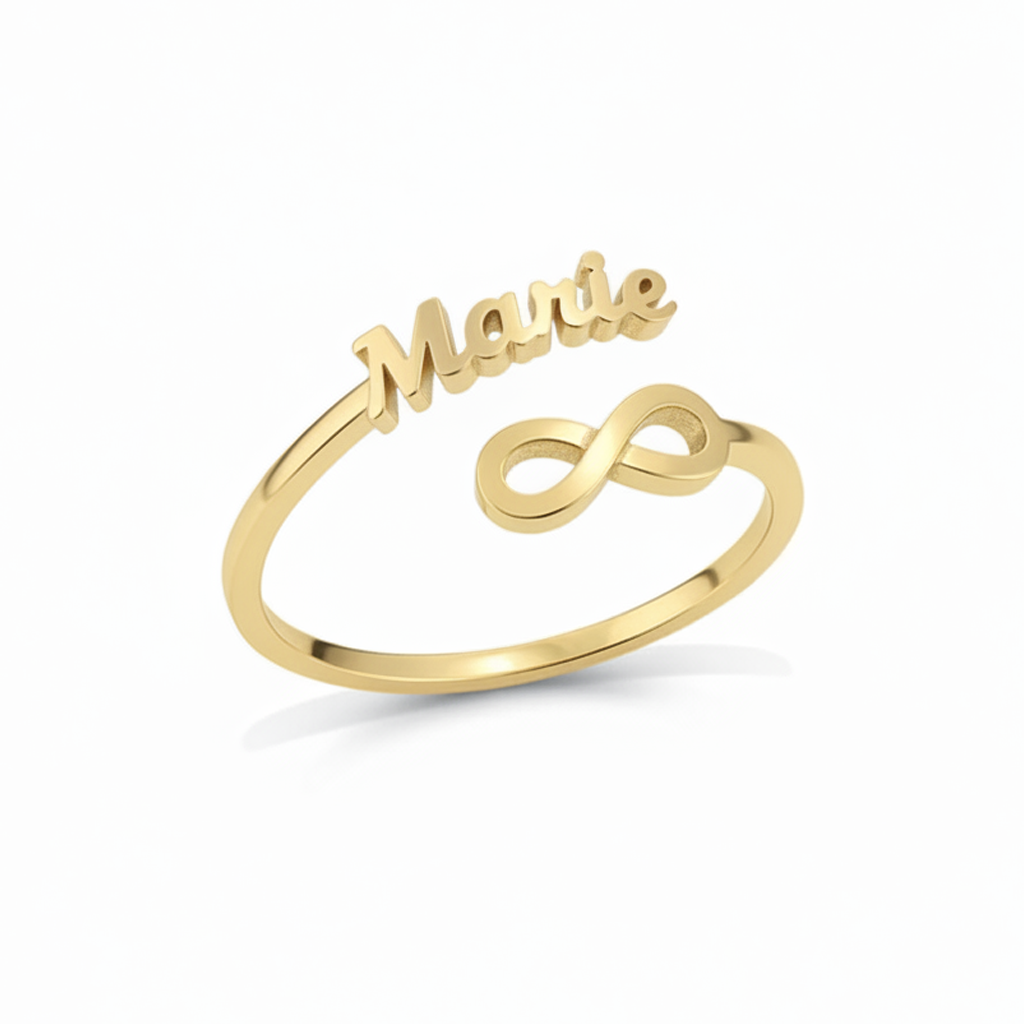 Verstelbare Naam Ring "Eeuwige Band"
