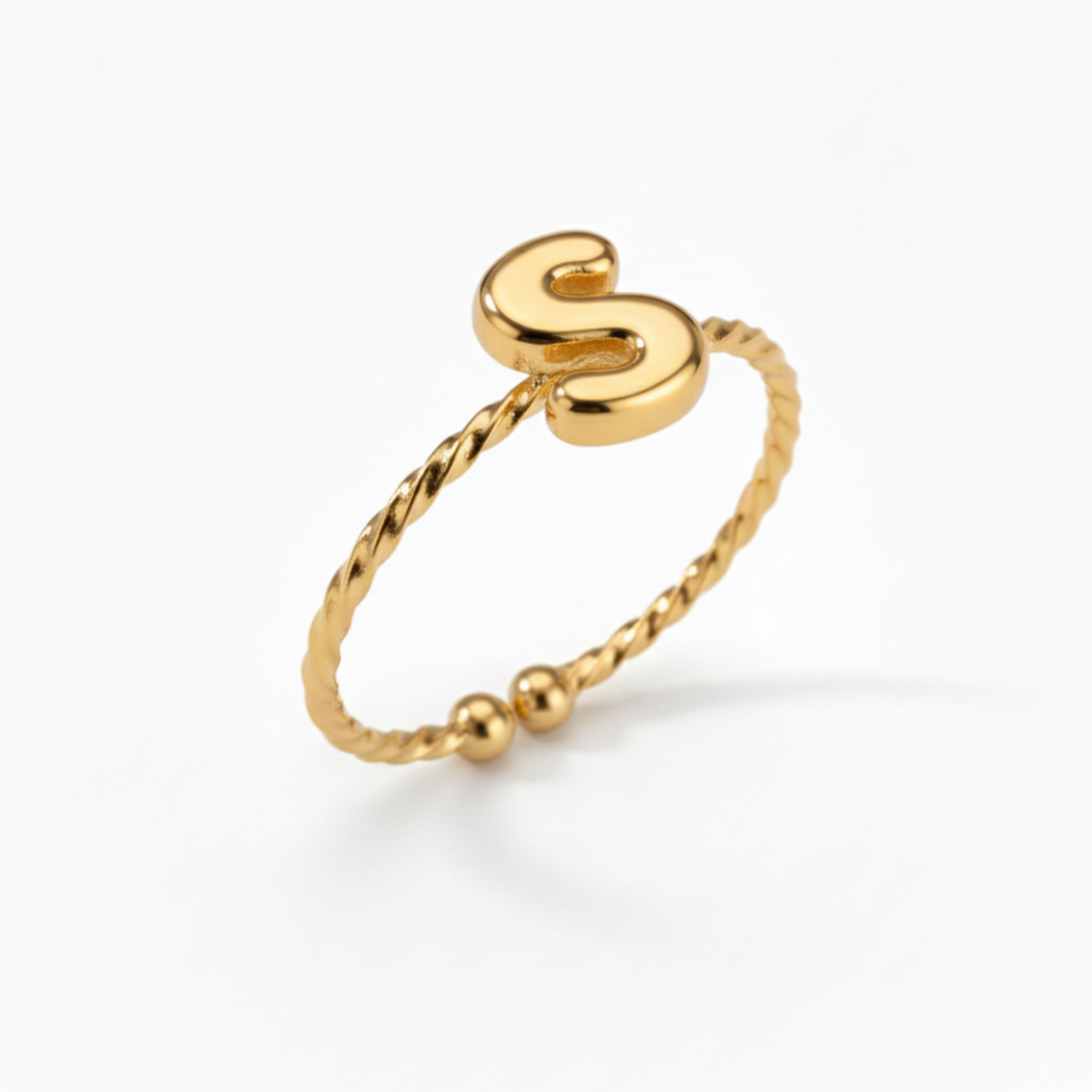 Verstelbare Initialenring "Minimalistisch"