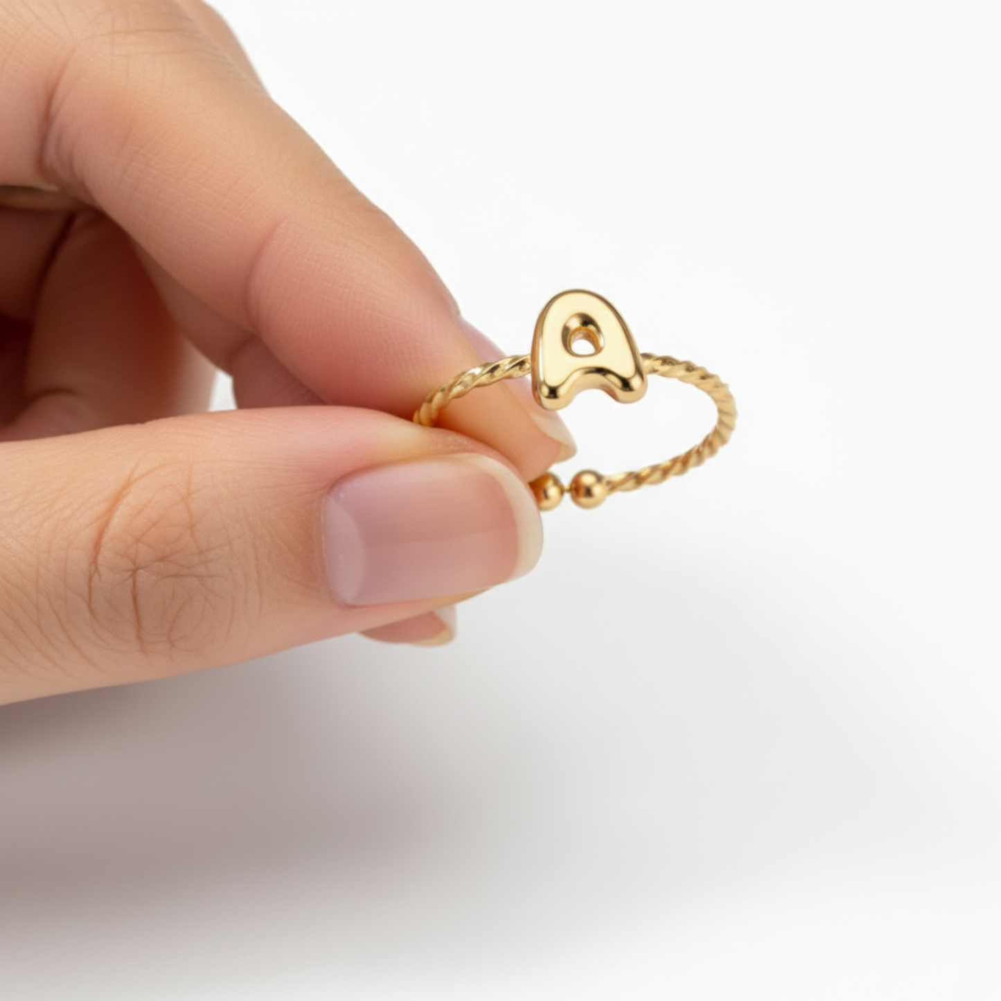 Verstelbare Initialenring "Minimalistisch"