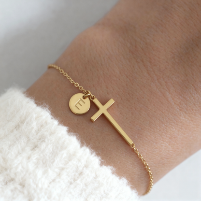 Armband met initialen "Kruis"