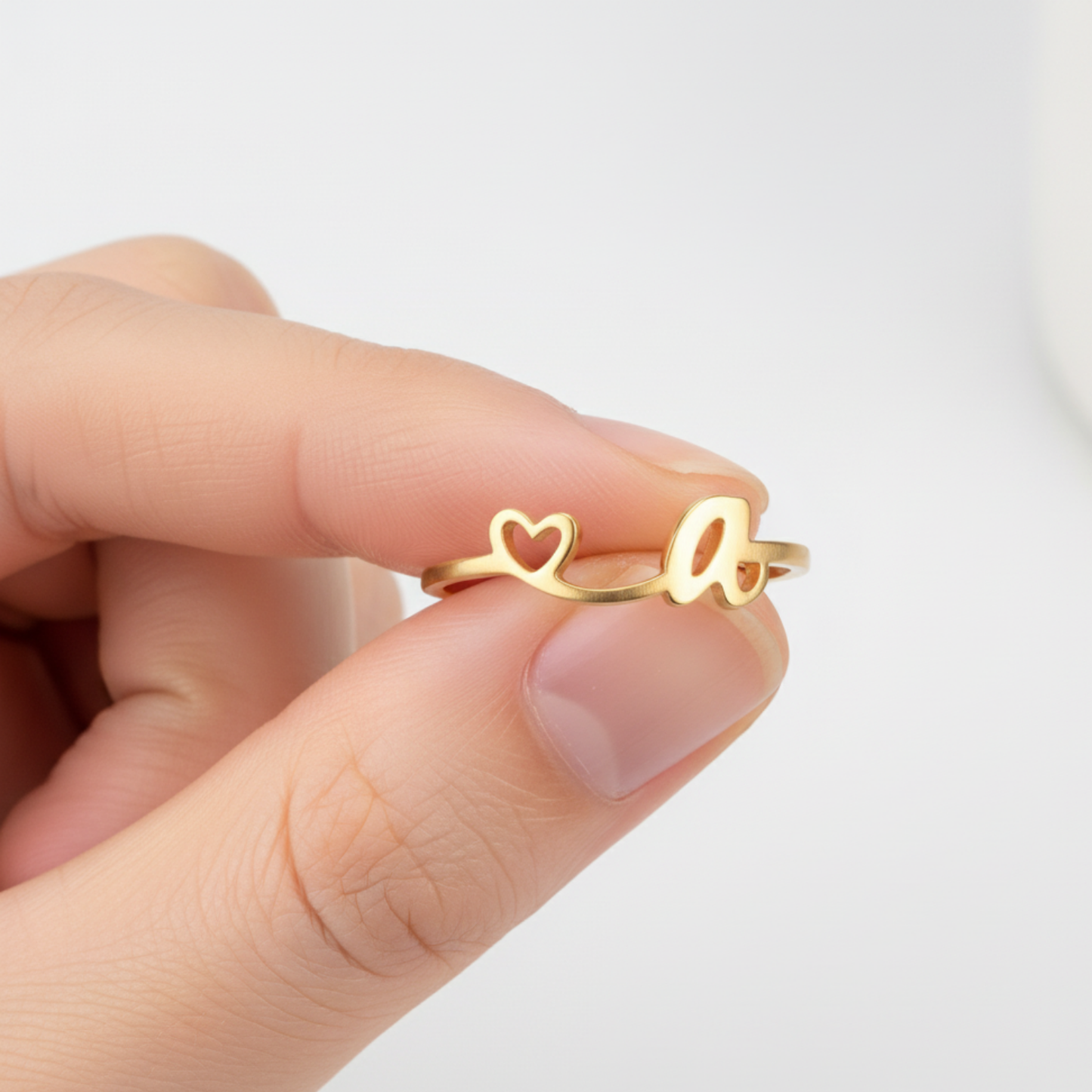 Verstelbare Initialenring "Pretty"