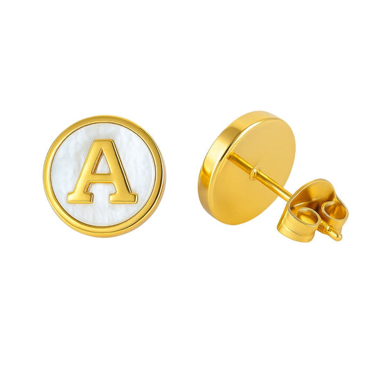 Oorringen met initialen "Vintage"