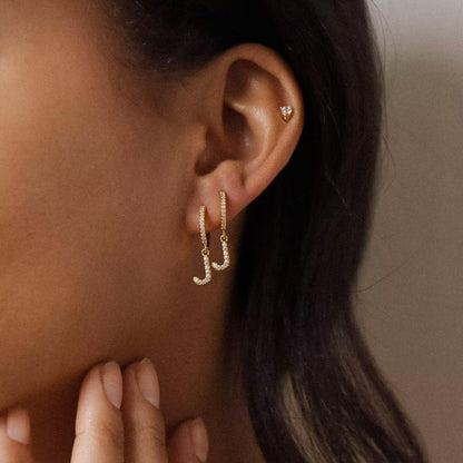 Oorbellen met initialen "Crystal"