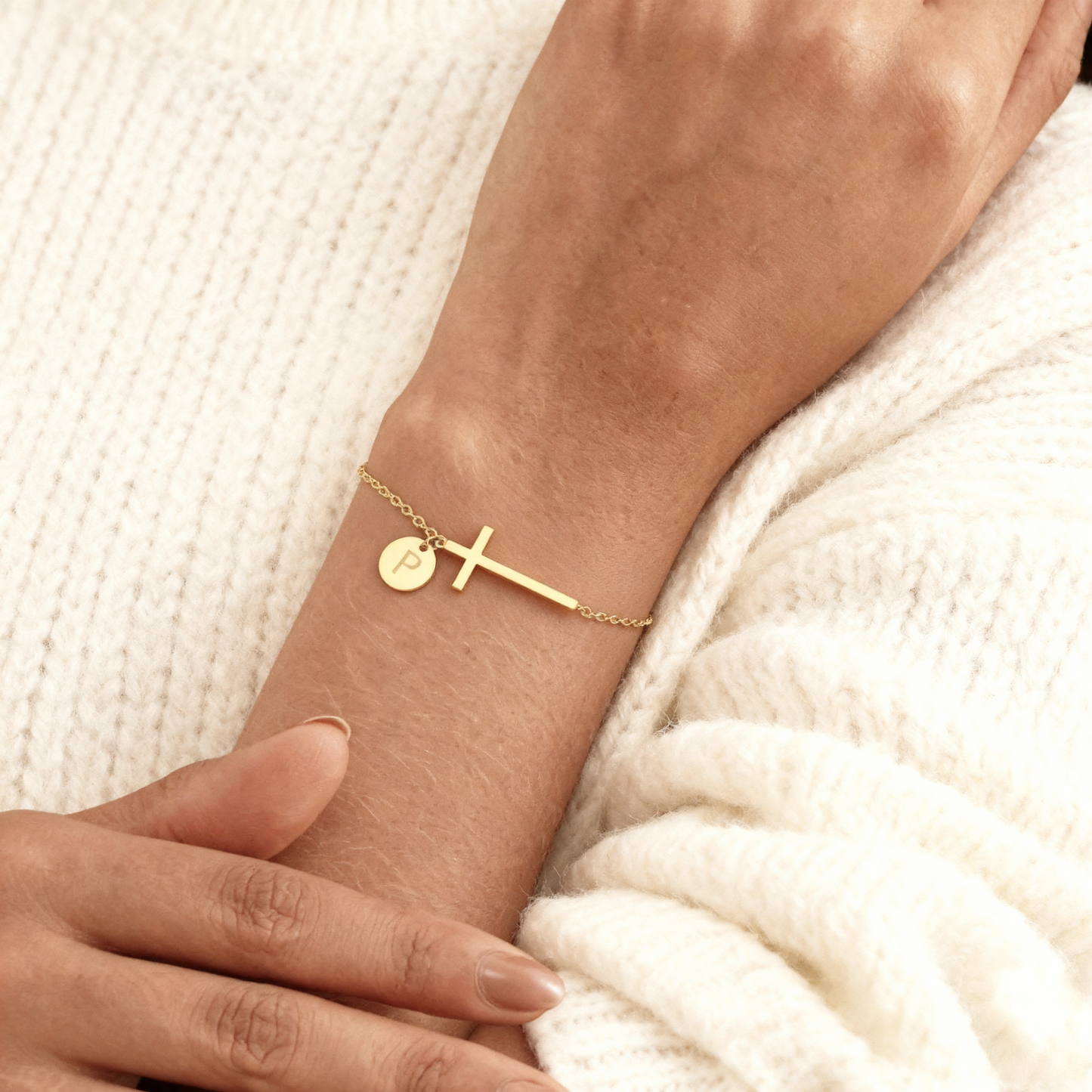 Armband met initialen "Kruis"