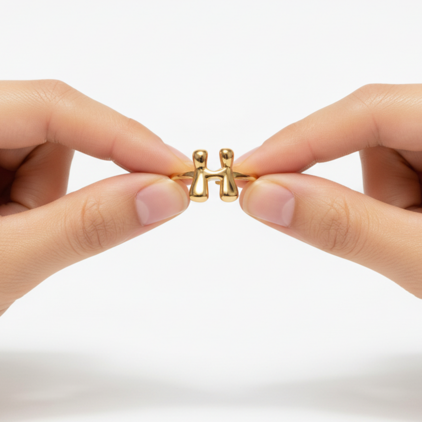 Verstelbare Initialenring "Luxe Bubble"