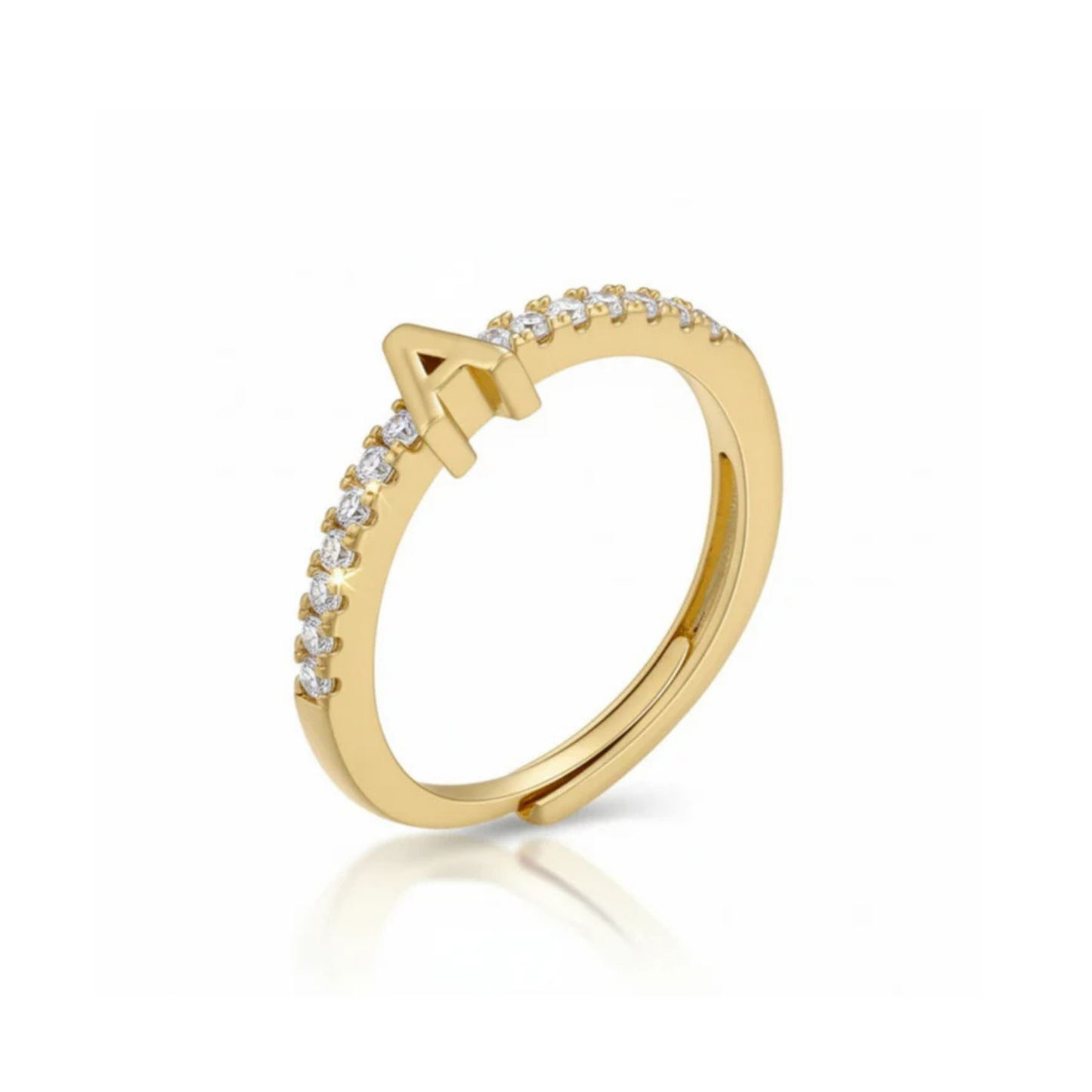 Verstelbare Initialenring "Sparkle"