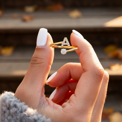 Verstelbare Initialen Ring "Klassiek"