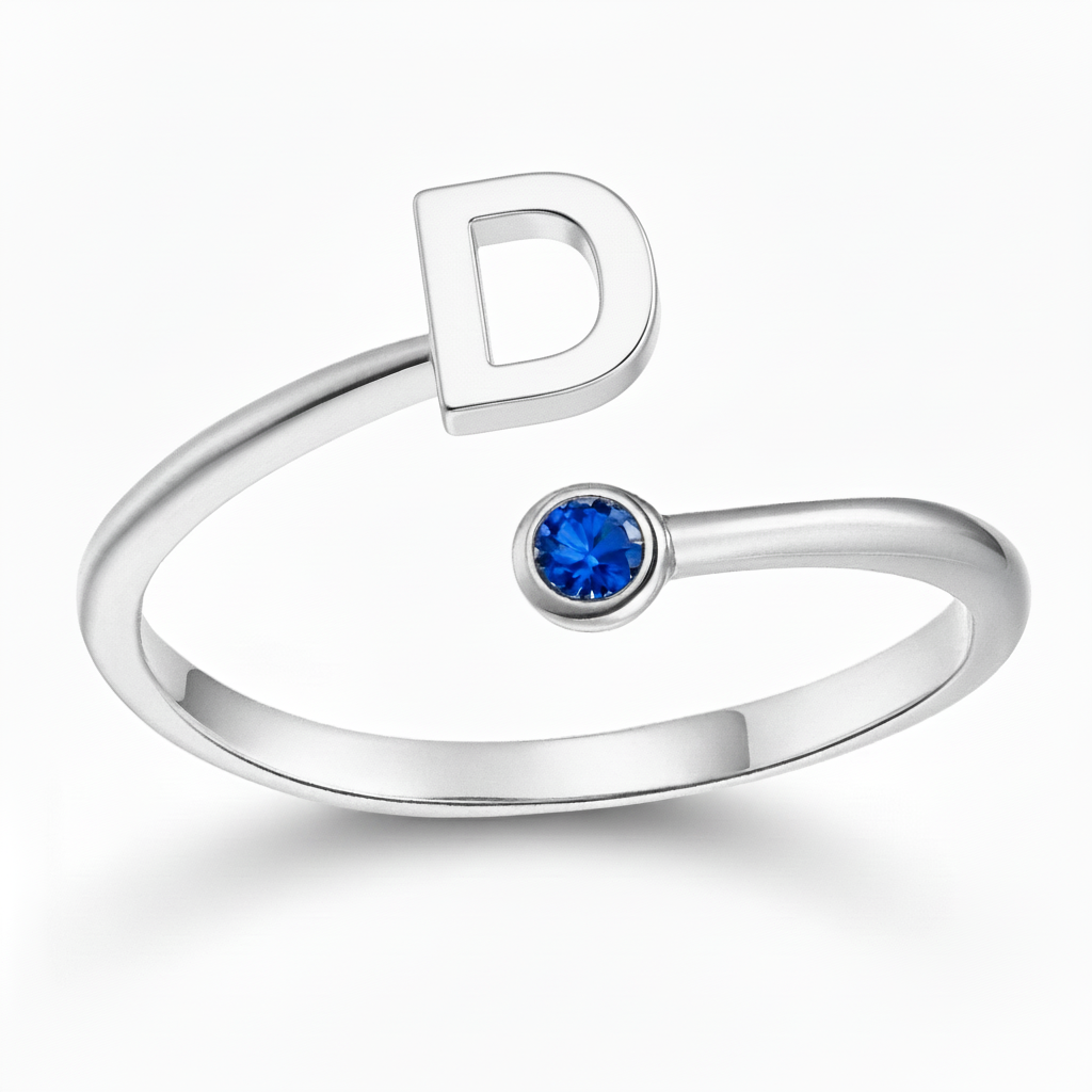 Verstelbare Initialen Ring "Essence"