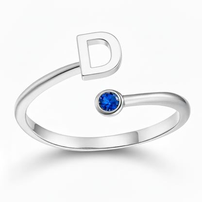 Verstelbare Initialen Ring "Essence"