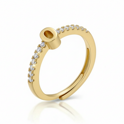 Verstelbare Initialenring "Sparkle"