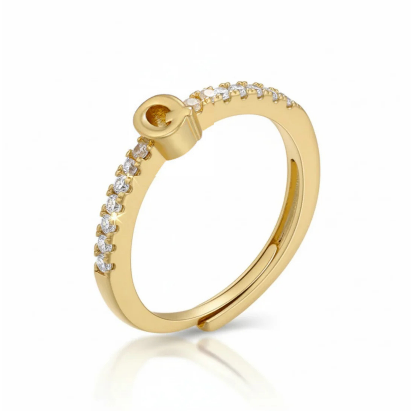 Verstelbare Initialenring "Sparkle"