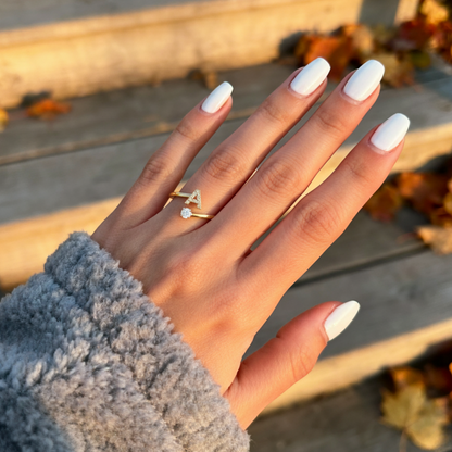 Verstelbare Initialenring "Klassiek" met kaartbericht & geschenkdoos