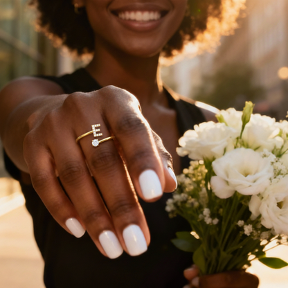 Verstelbare Initialen Ring "Klassiek"