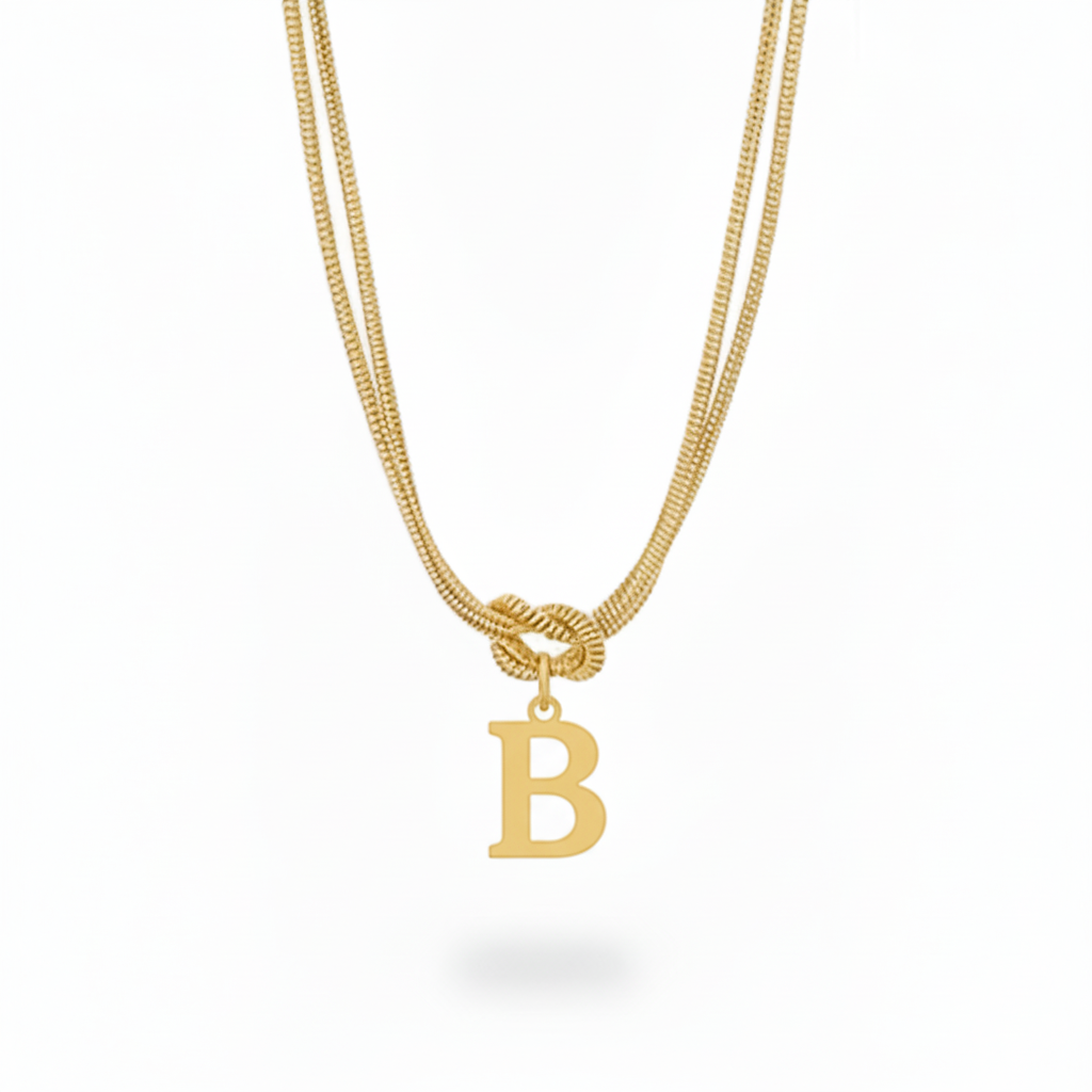 Initialen Ketting "Alfabet Knoop"