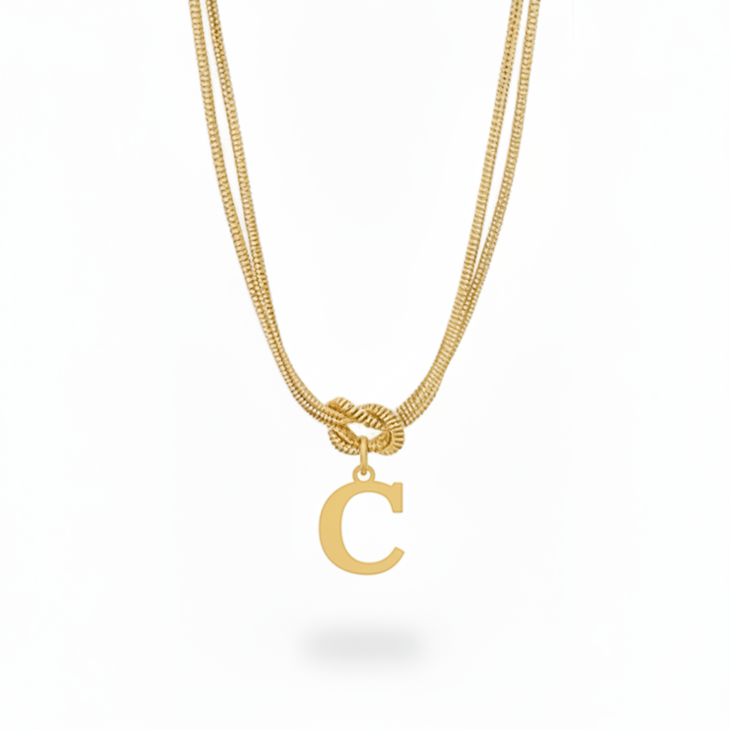 Initialen Ketting "Alfabet Knoop"