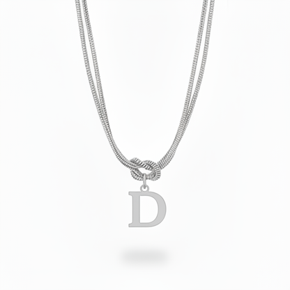 Initialen Ketting "Alfabet Knoop"