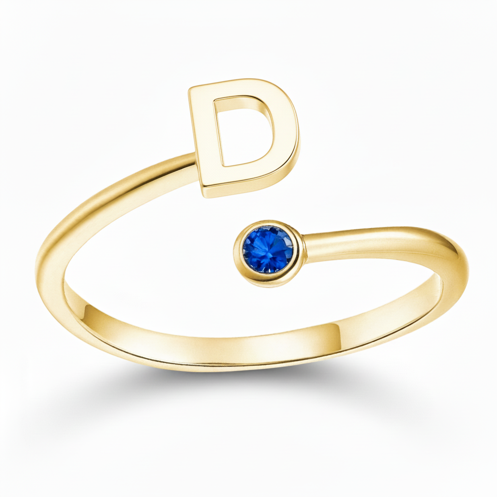 Verstelbare Initialen Ring "Essence"