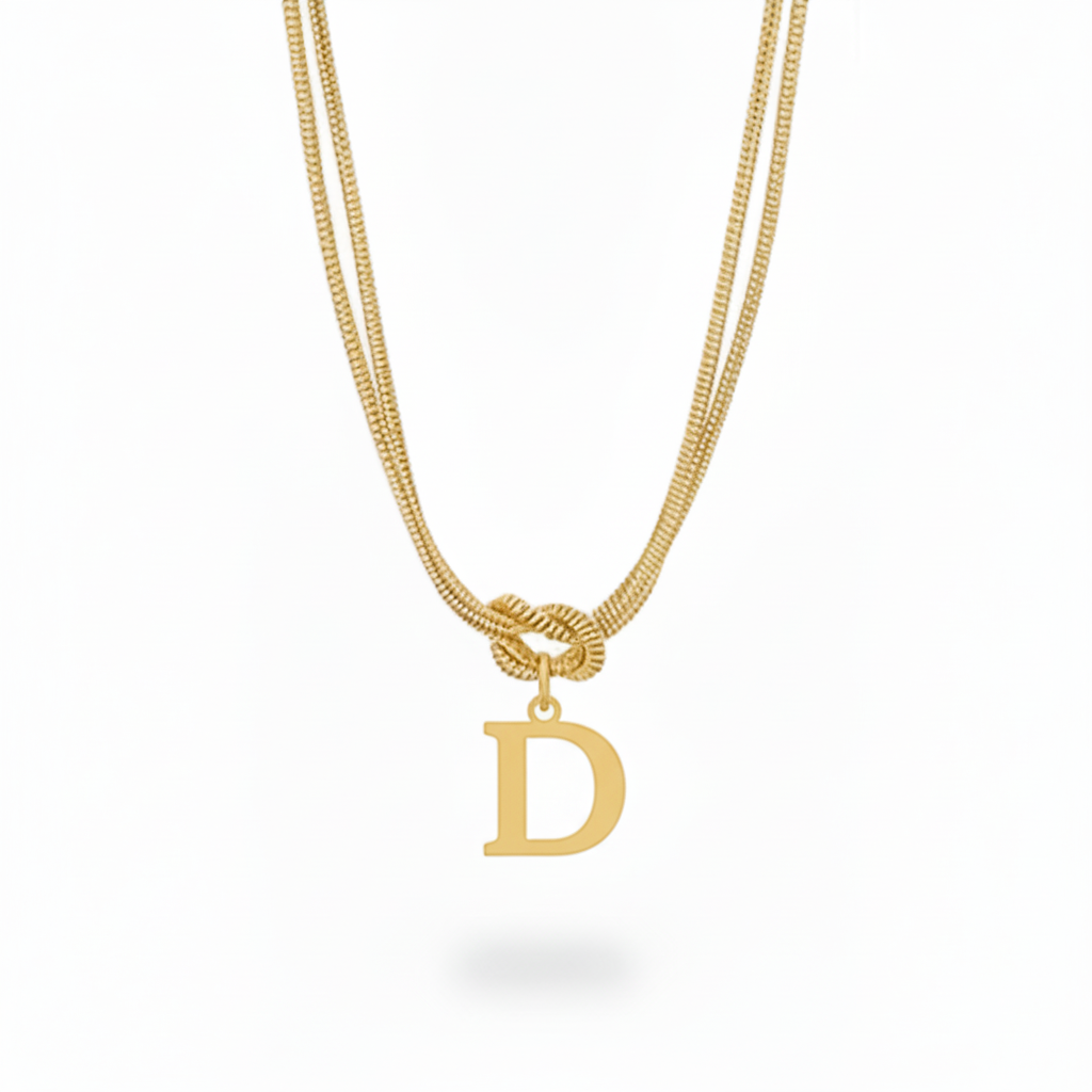 Initialen Ketting "Alfabet Knoop"