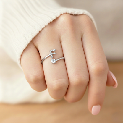 Verstelbare Initialen Ring "Klassiek"