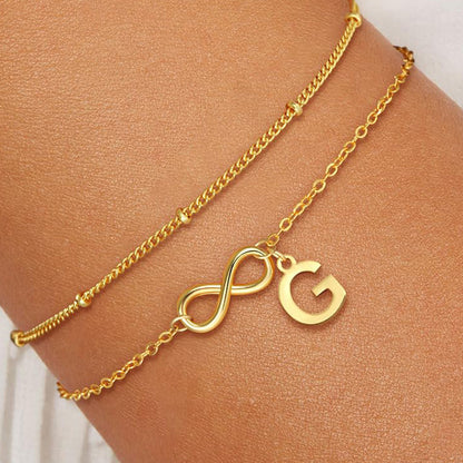 Armband met initialen "Eeuwige Band"