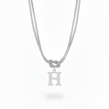 Initialen Ketting "Alfabet Knoop"