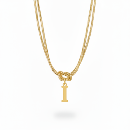 Initialen Ketting "Alfabet Knoop"