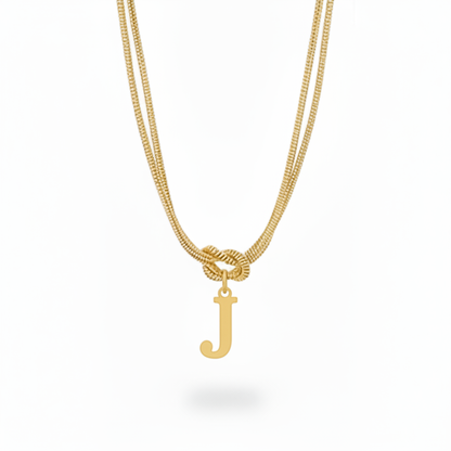 Initialen Ketting "Alfabet Knoop"