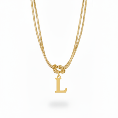 Initialen Ketting "Alfabet Knoop"