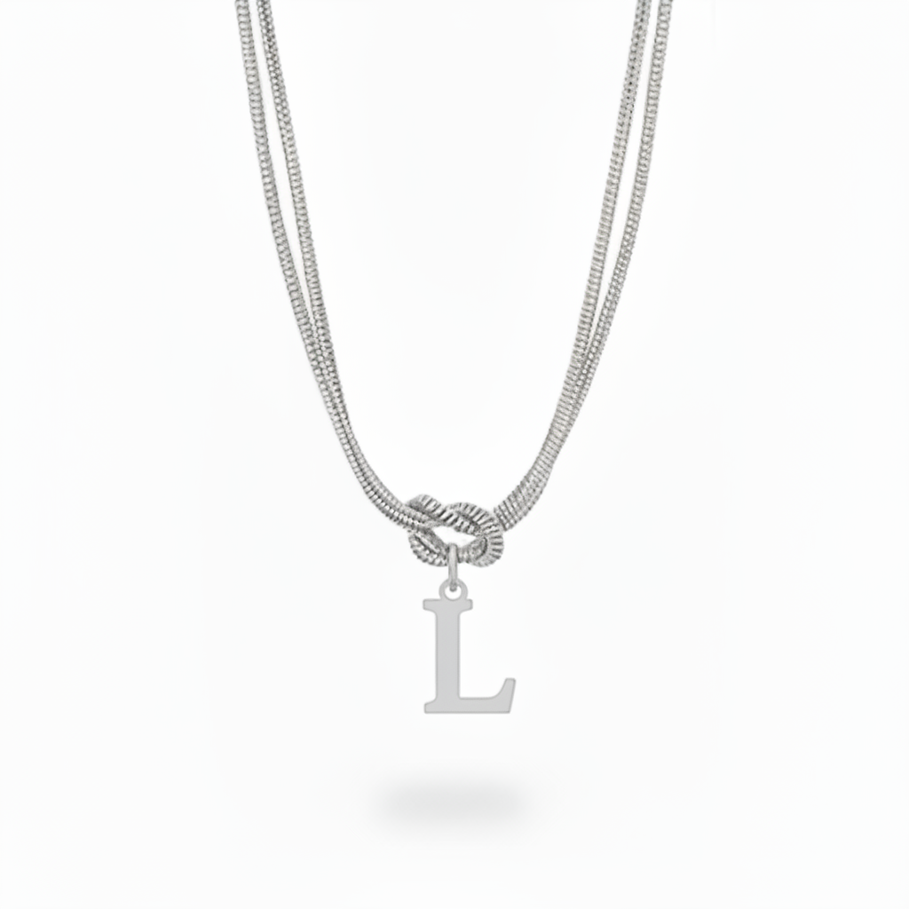 Initialen Ketting "Alfabet Knoop"