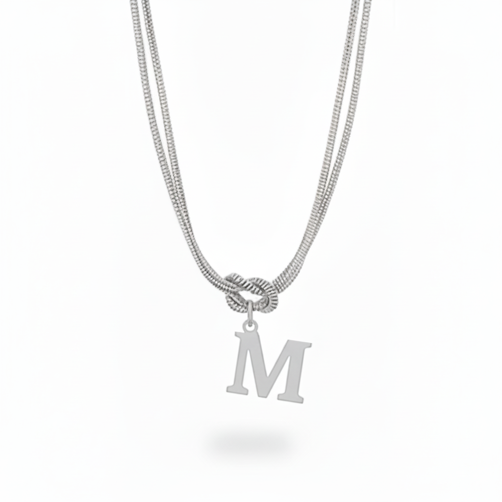 Initialen Ketting "Alfabet Knoop"