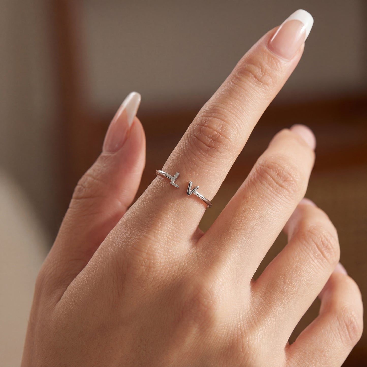 Verstelbare Initialen Ring "Double Monogram"