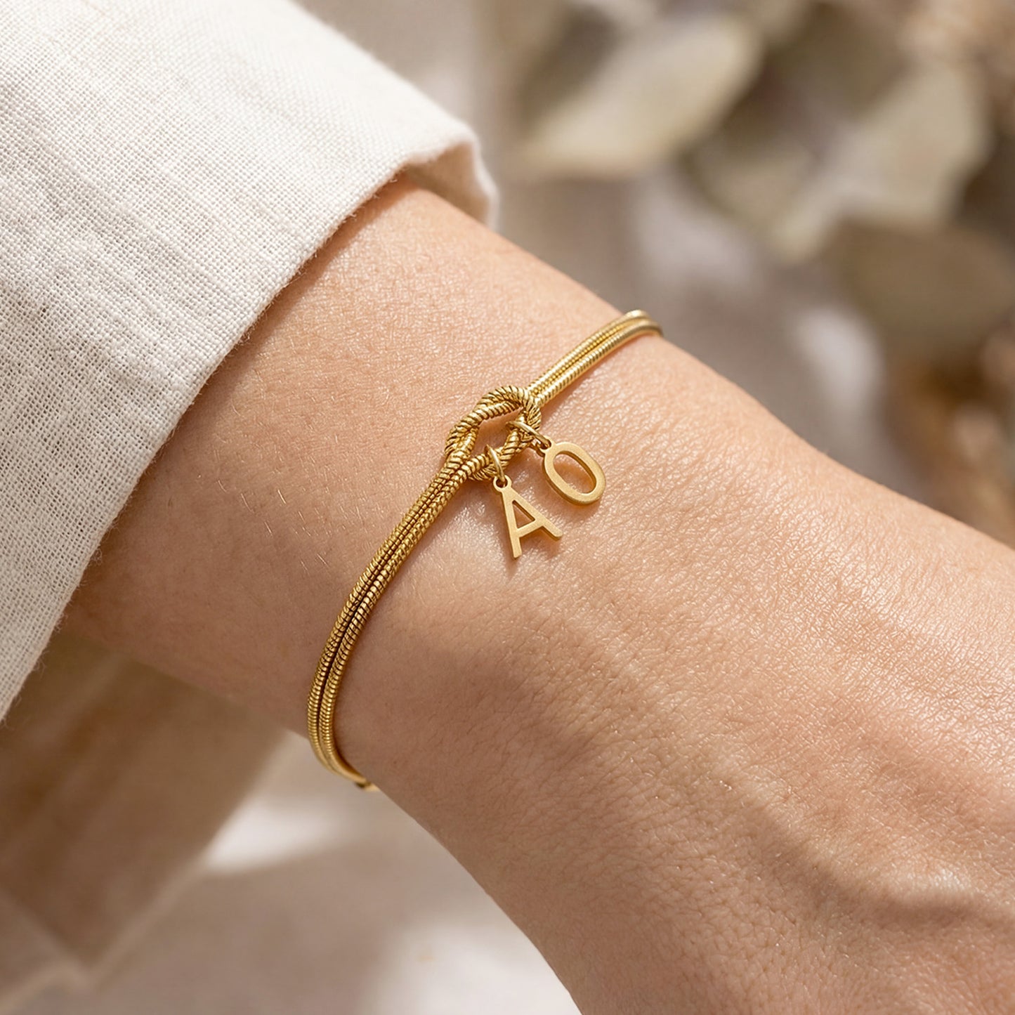 Initialen Armband "Knoop"