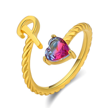 Verstelbare Naam Ring "Zeemeerminstaart"