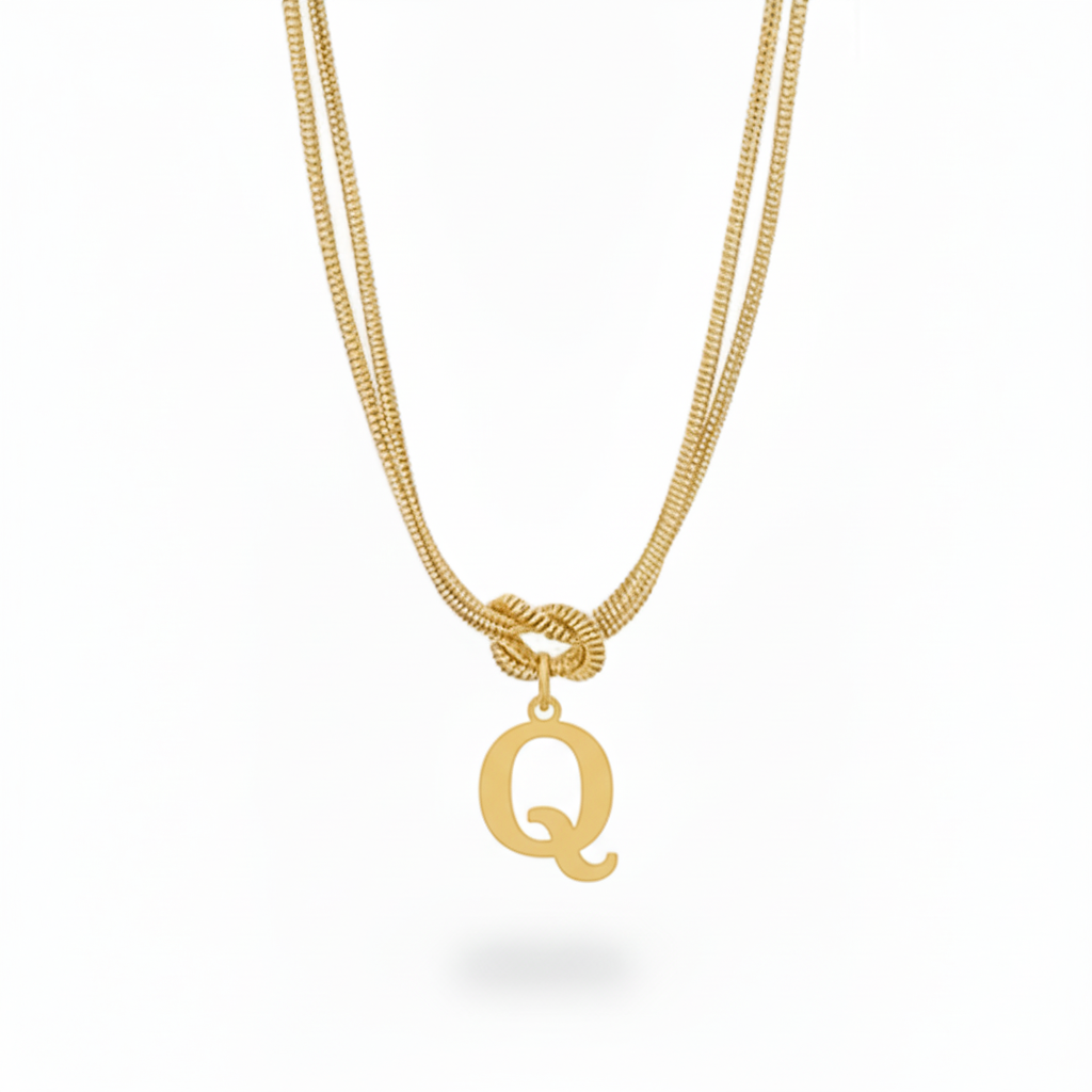 Initialen Ketting "Alfabet Knoop"