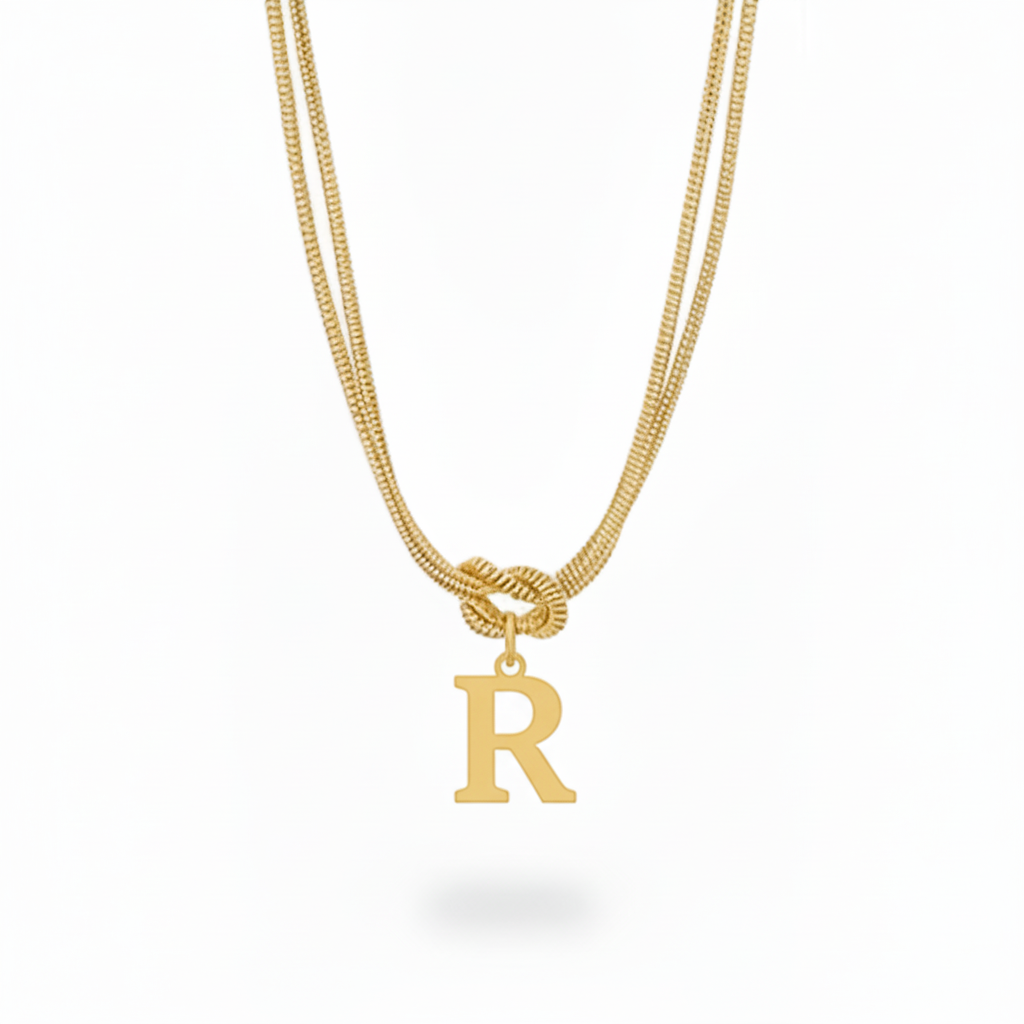 Initialen Ketting "Alfabet Knoop"