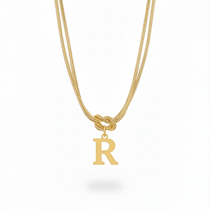 Initialen Ketting "Alfabet Knoop"