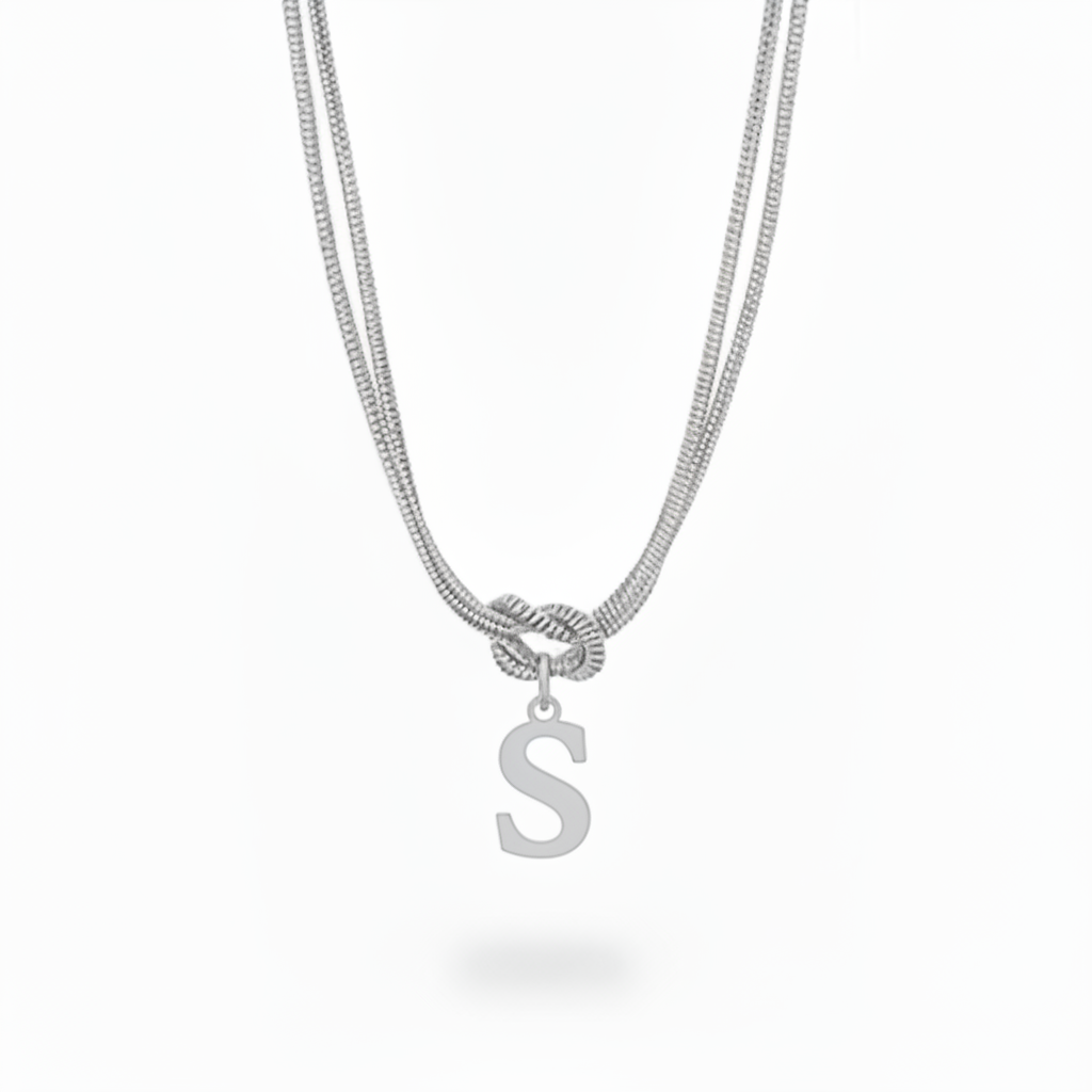 Initialen Ketting "Alfabet Knoop"